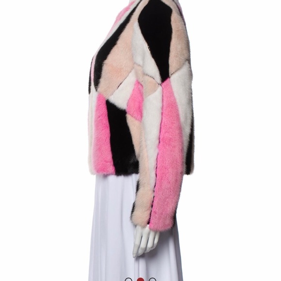 VERSACE Color Block Mink Jacket BNWT - Picture 2 of 10